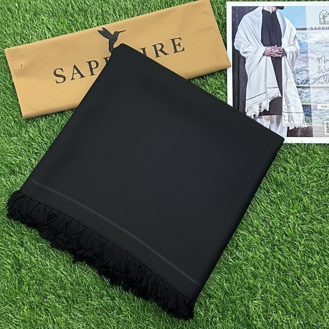 Soft & Warm Black Shawl – 100% Claric Wool